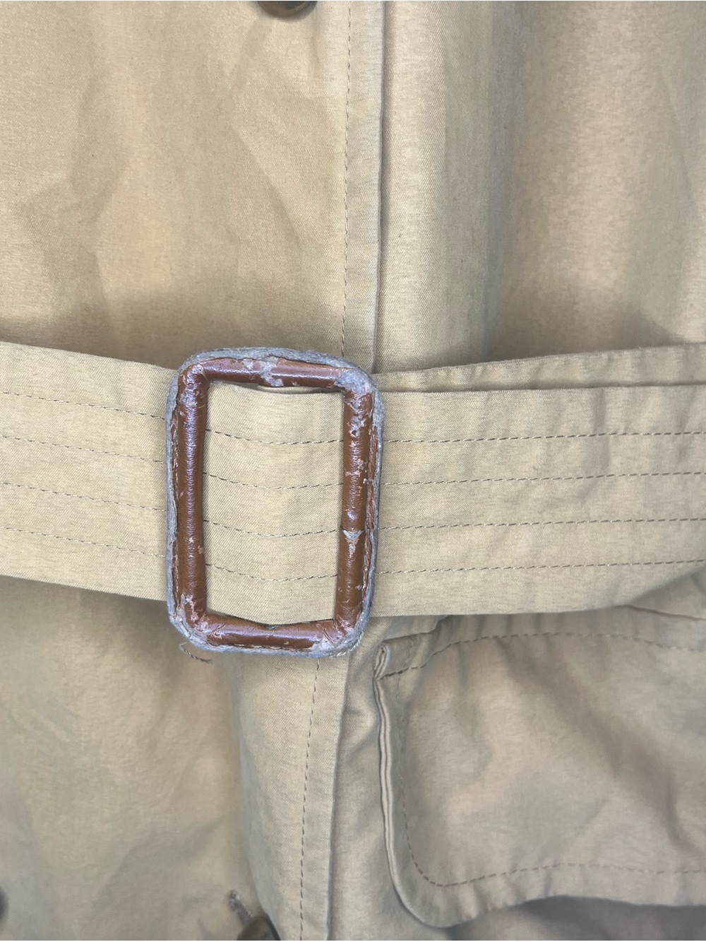 Vintage Burberry Women's Mustard Double-Breasted Trench Coat - size 8 (40) - Picture 7 of 13